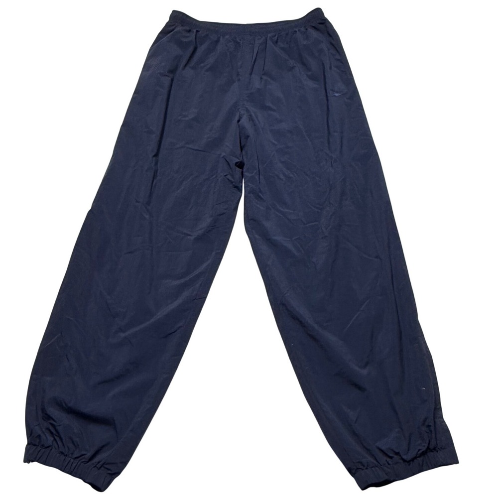 Speedo Mens Large Nylon Track Pants Windbreaker Gorpcore Navy Blue Y2K